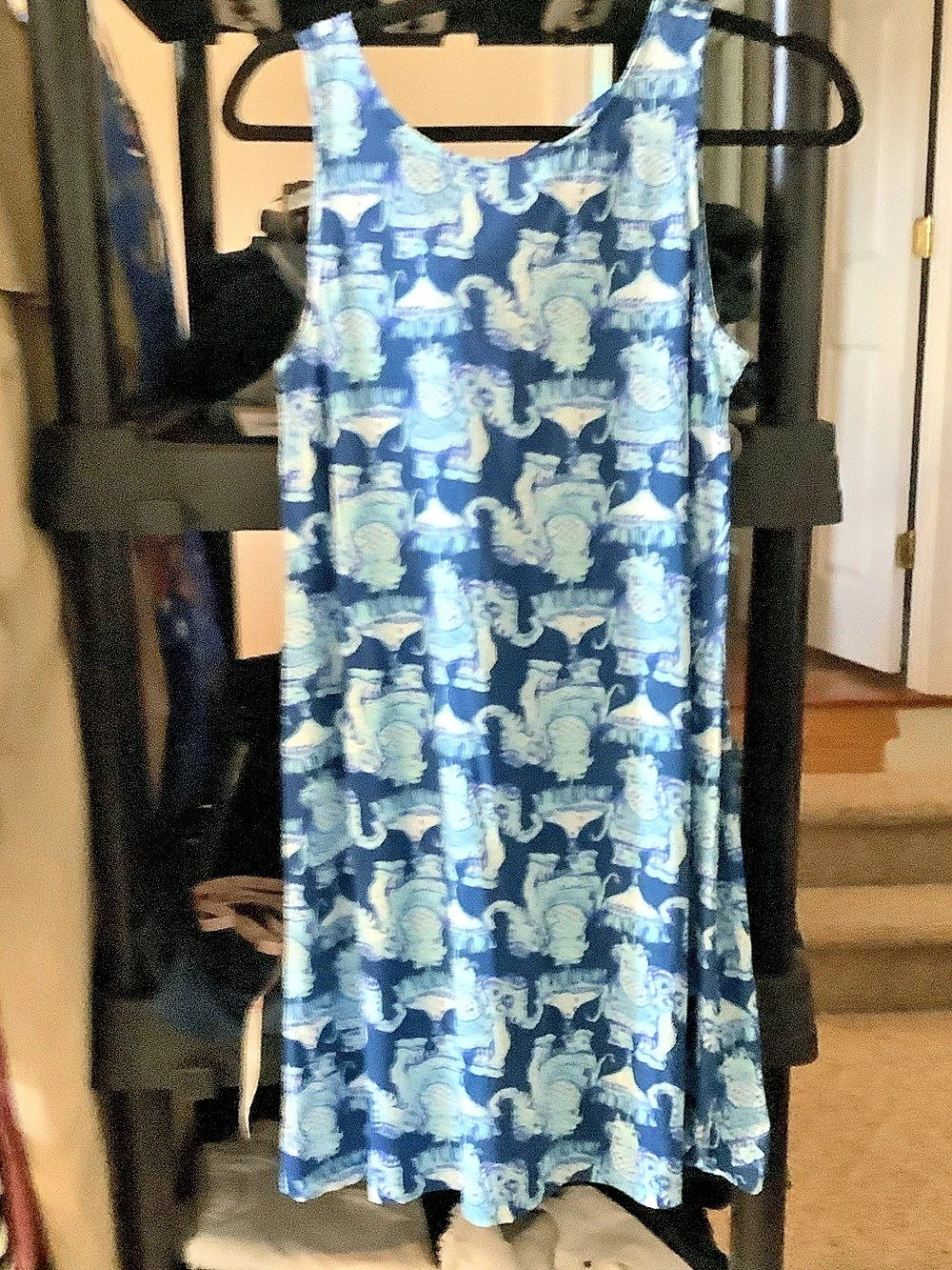 Lilly Pulitzer Mini Animal Print Dress in Blue Size Small